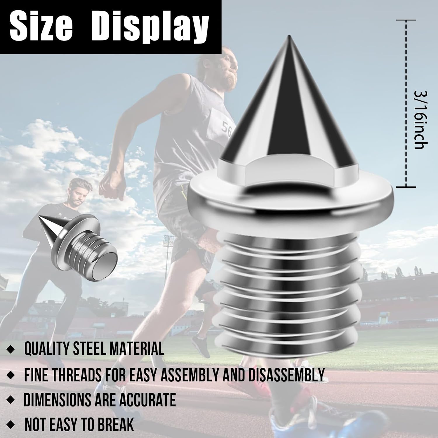 3/16 In Track Spikes 10 PK